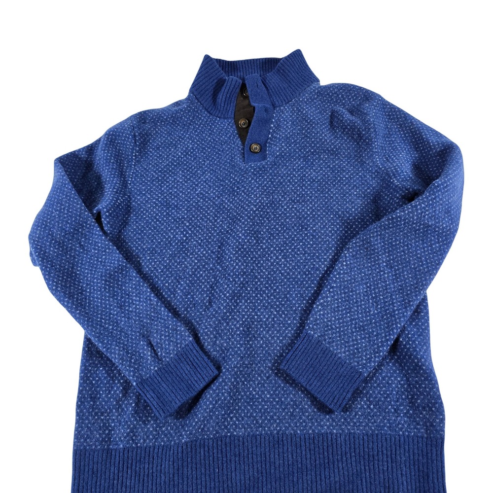 Southern Tide Blue Knit Quarter-Button Sweater